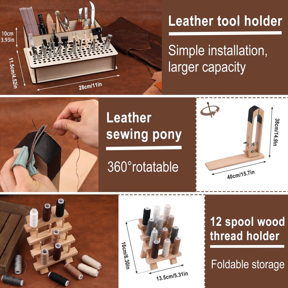 628Pcs Leather Working Tooling Set for Beginners, Starter 628 Pcs,