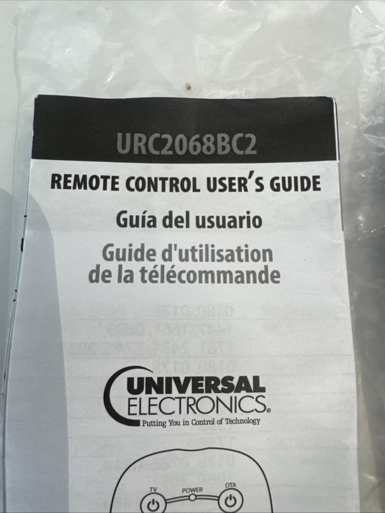 Universal Remote Control Pulse RF Remote URC-2068BC2-R