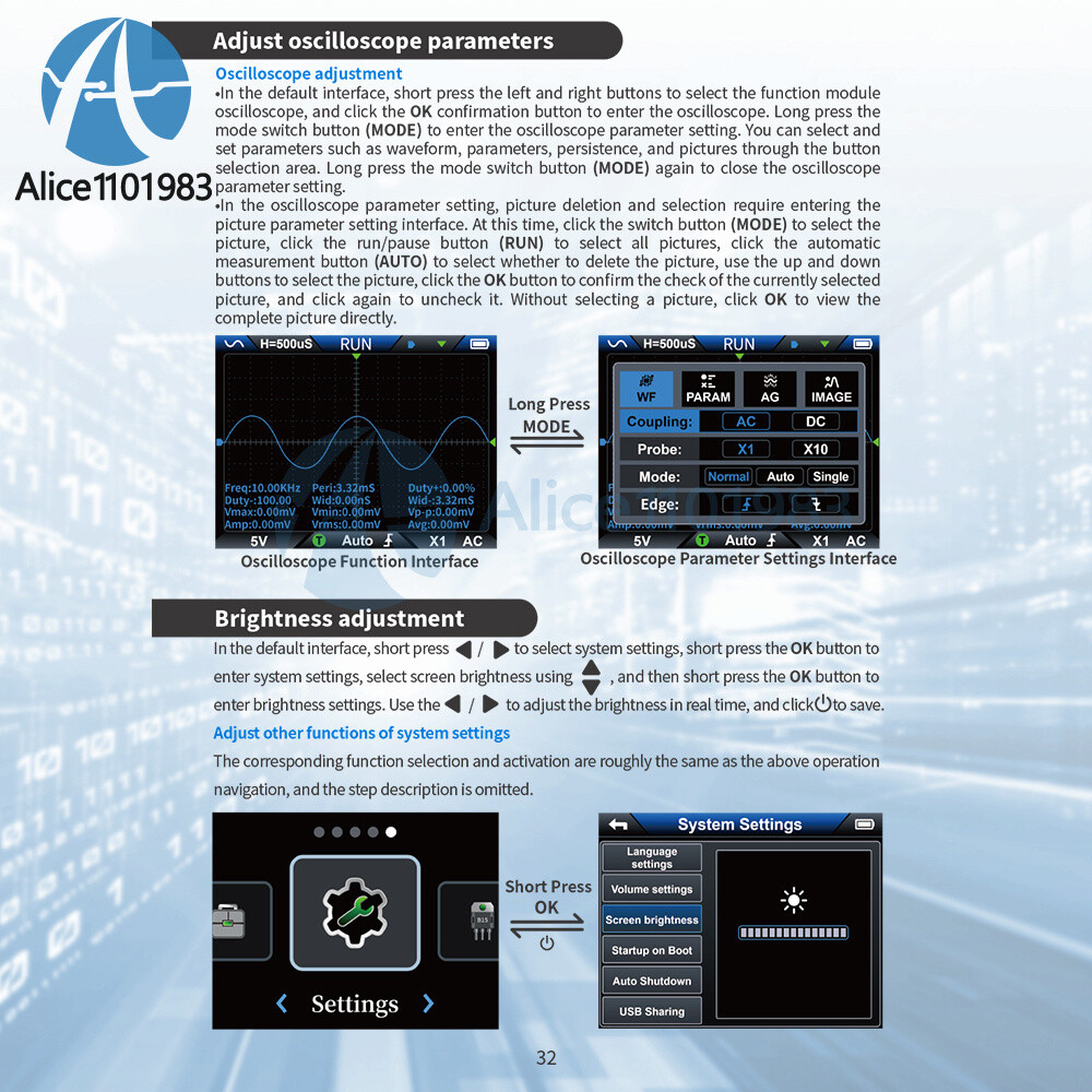 DSO-TC4 Oscilloscope 10MHz 48Ms/s Transistor Tester Electronics Component Tester