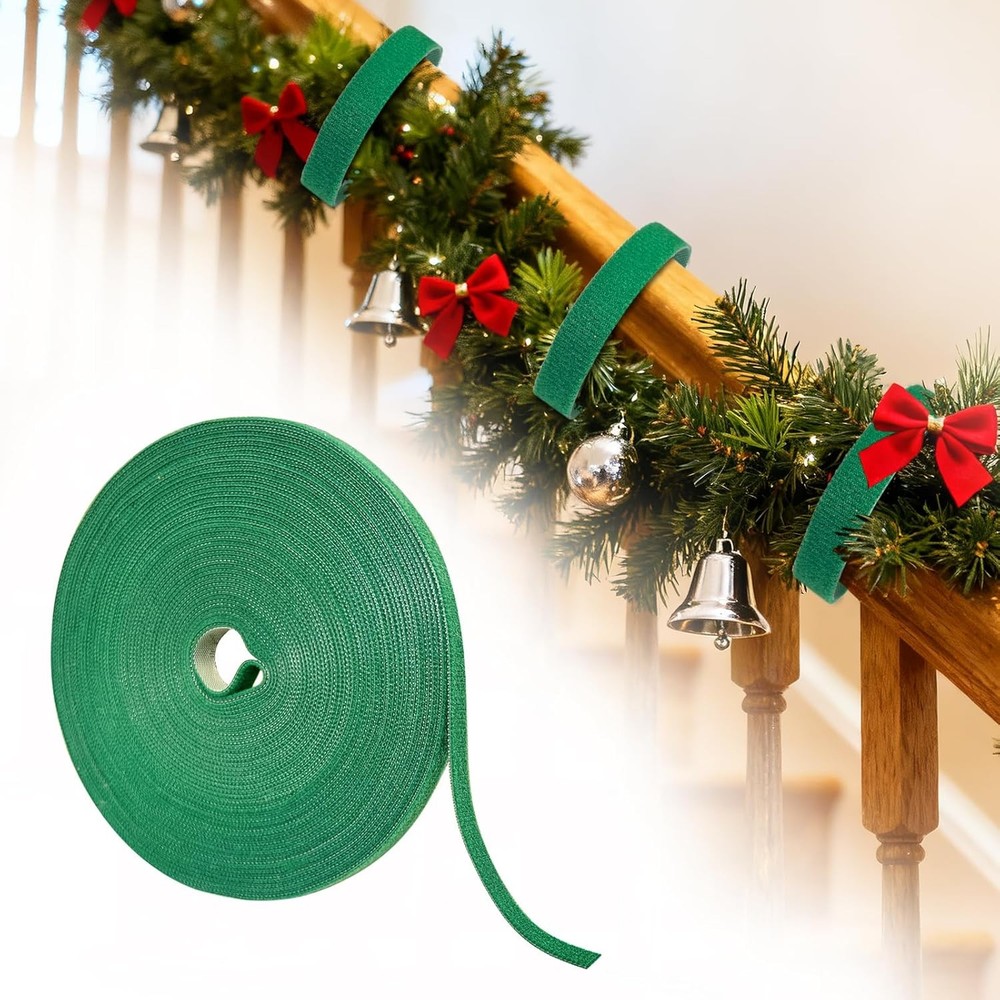 50ft Green Cuttable Garland Cable Tie Roll Decorations