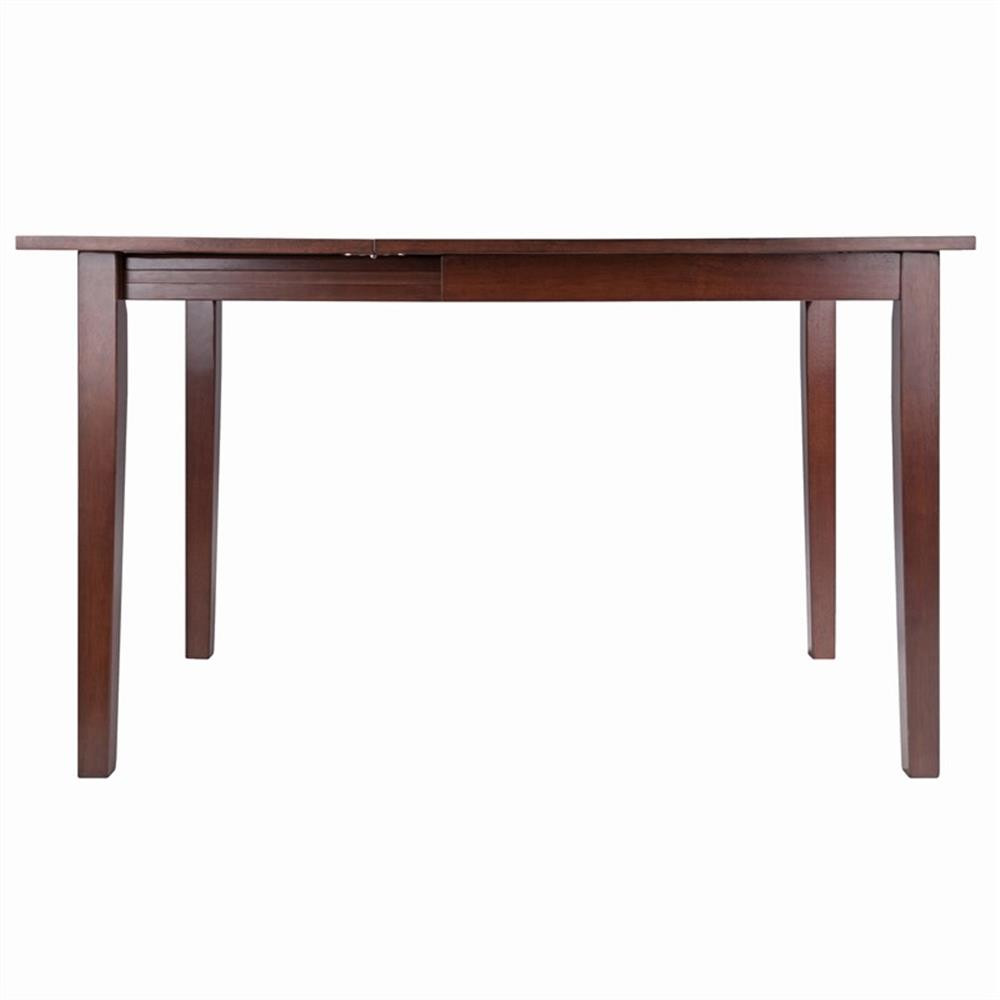 Winsome Perrone 3-Piece 48" Transitional Solid Wood Dining Set in Walnut
