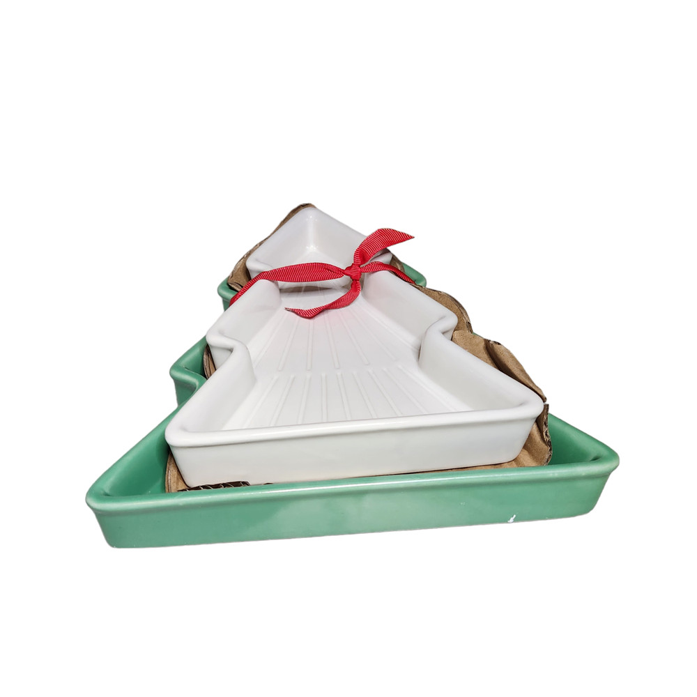 Hallmark Set of Two Ceramic Tree Dishes XKT5071