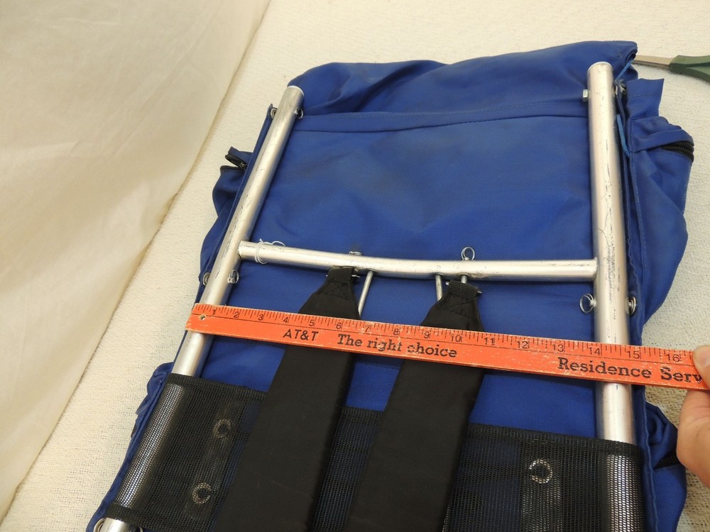 Custom Aluminum Frame Hiking, Camping, Outdoors, Backpack Blue Multi Pocket