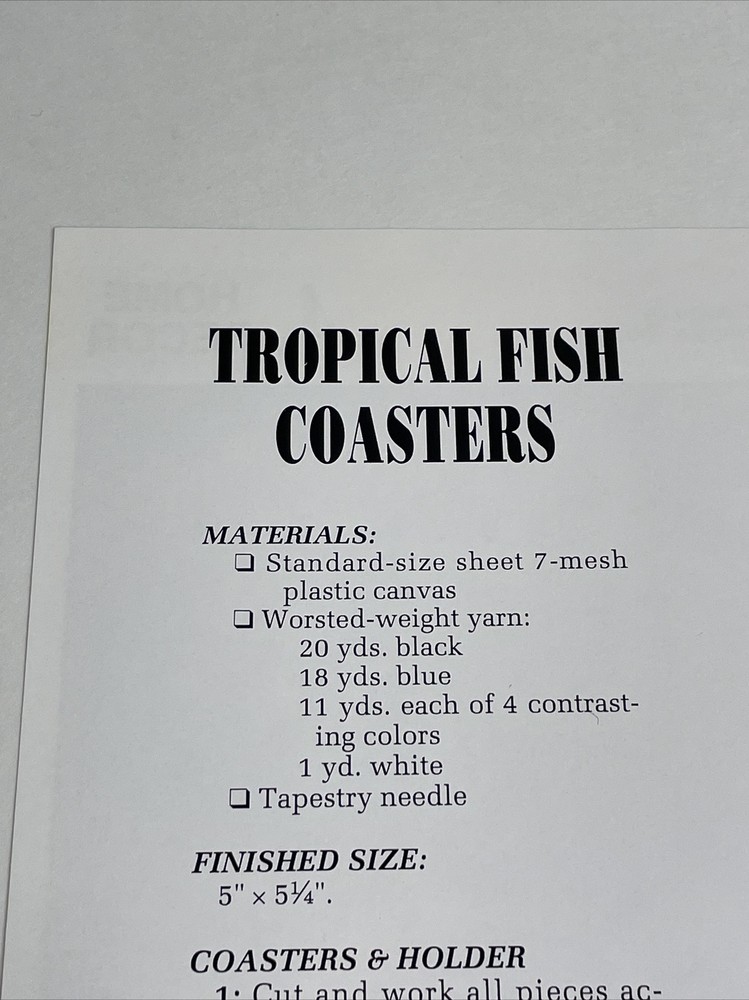 Tropical Fish Set Coasters Annie's Plastic Canvas Pattern