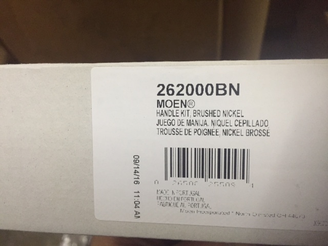 Moen 262000BN Brushed Nickel Universal Handle Kit (NEW)