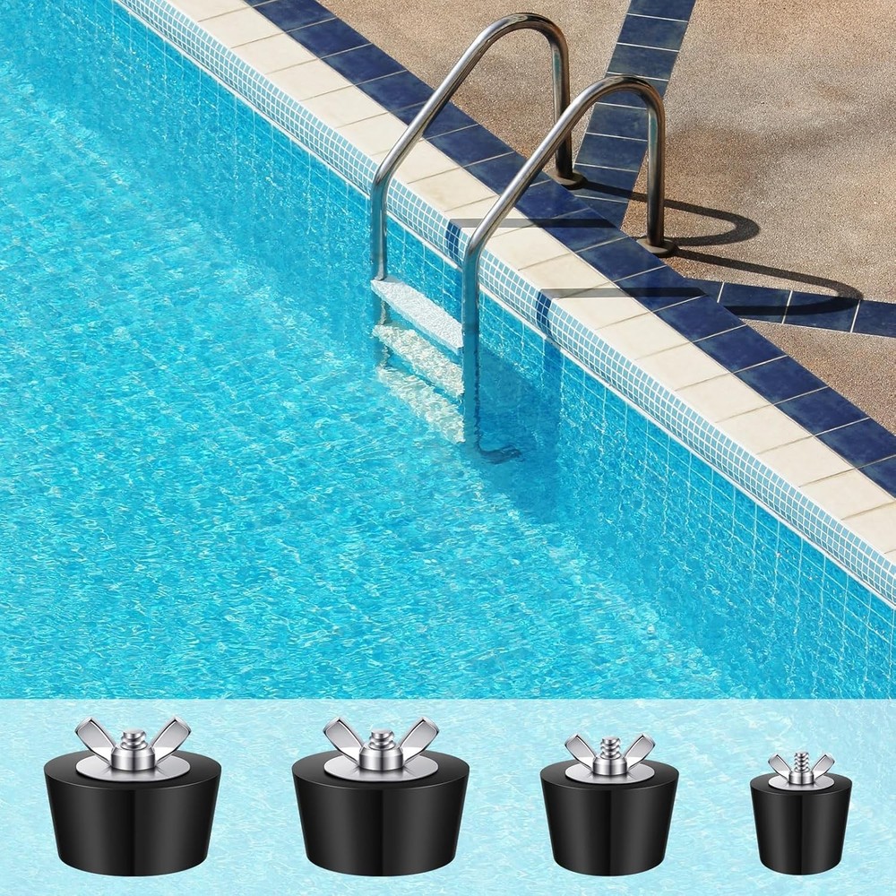 4 Pack 3 Size Pool Return Plugs Pool Skimmer Plug, Pool Winterizing Plug Pool...