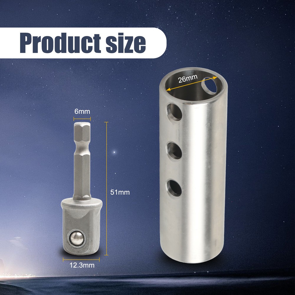 Trailer Jack Electric Drill Adapter With 1/2 In Socket Bits Stainless Steel US