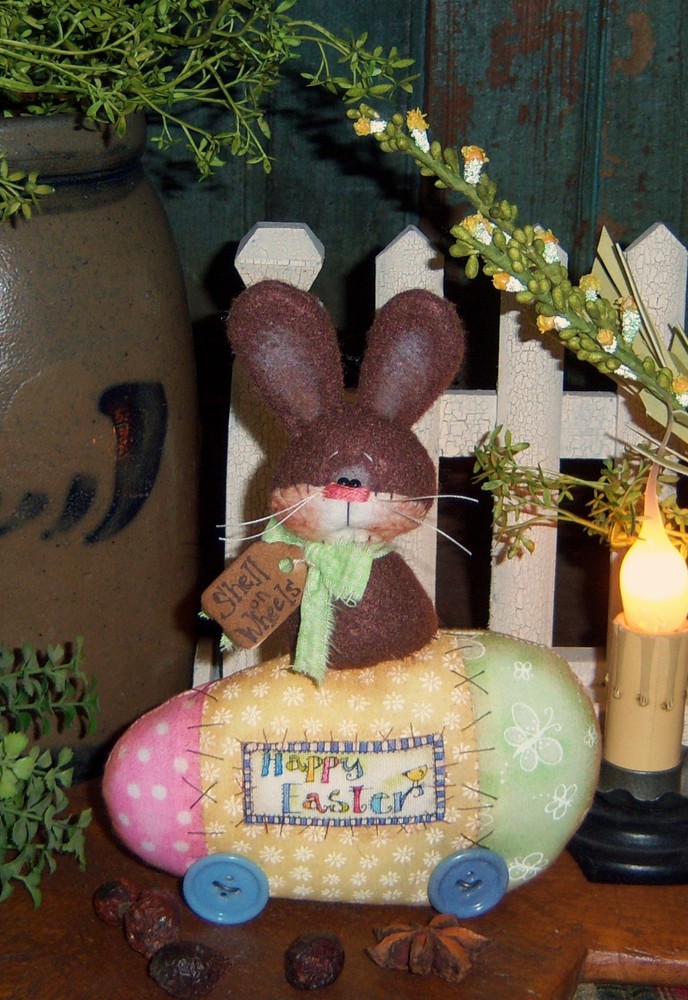Primitive Bunny Rabbit Easter Egg Ornie Paper Pattern #425