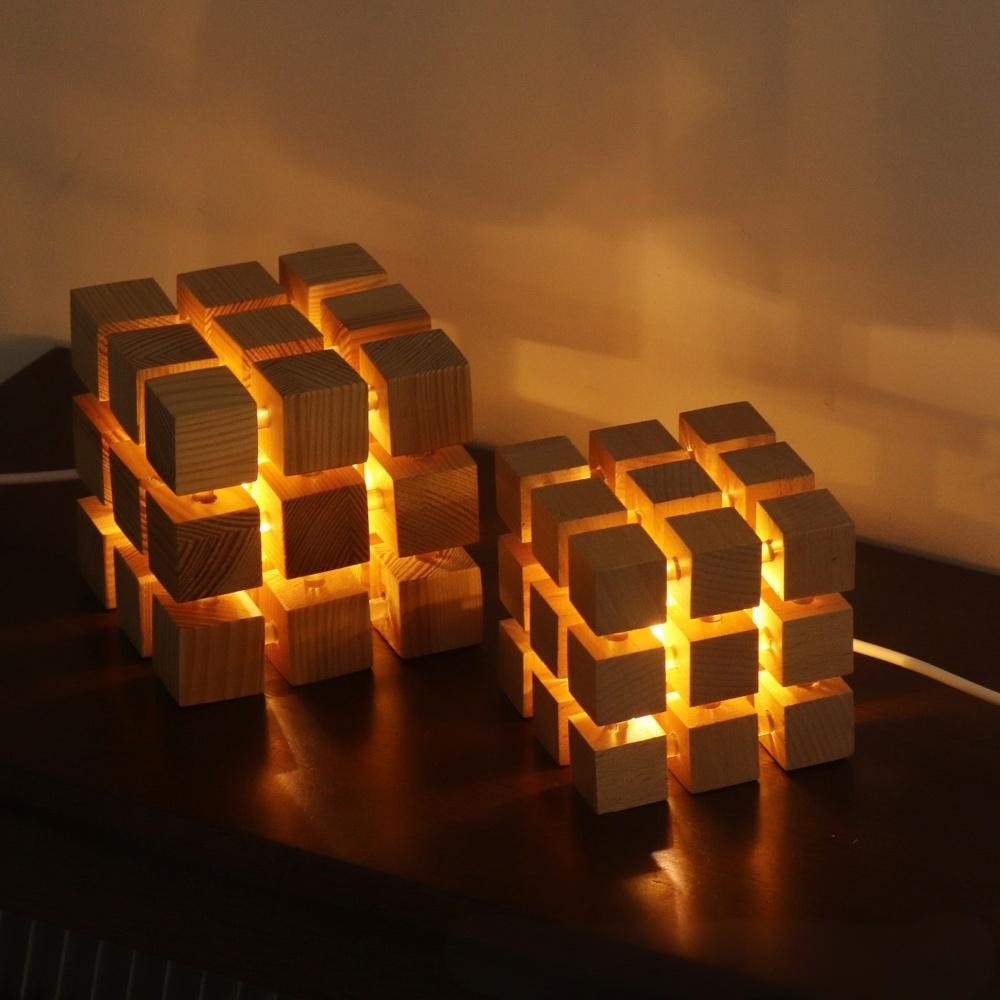 USB Magic Cube LED Night Light Bedside Lamp Bedroom Nightstand Decorative Gift