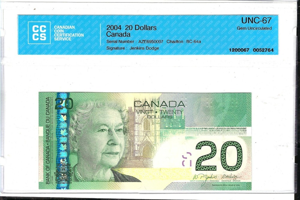 Canada$20 BC64-a UNC 67 Graded