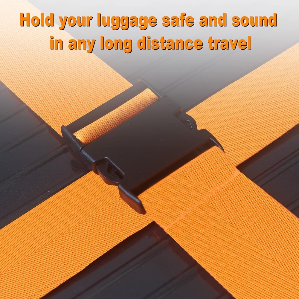 Adjustable 6-Foot Nylon Luggage Straps for Easy Baggage Identification - 4 Pack