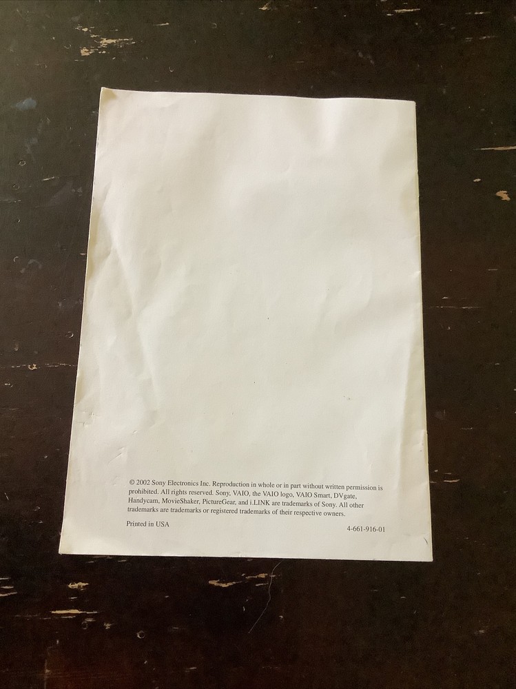 2 Sony VAIO Notebook Quick Start & Notes on Use PCG-R505 Series Computer manuals