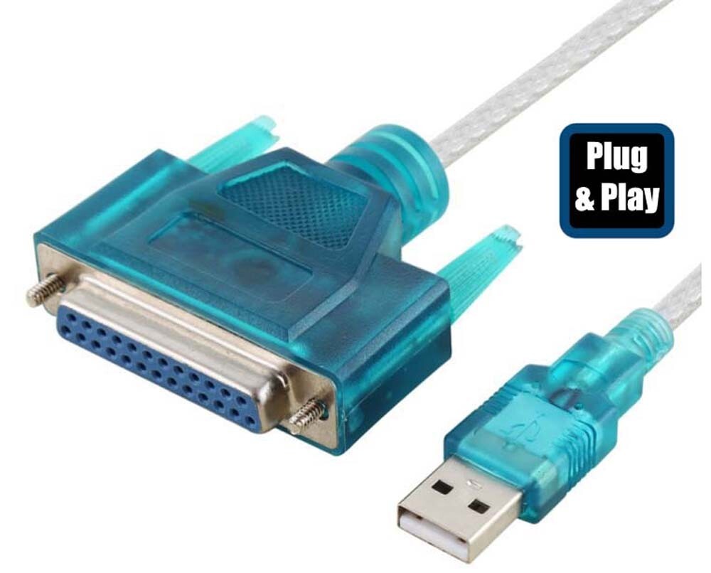 Virtual USB Printer Port - USB To DB25 Pin Parallel Port Adapter
