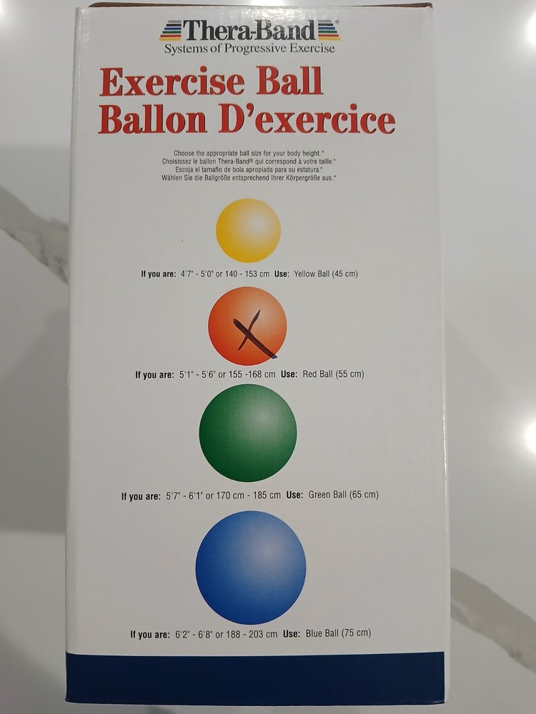 THERABAND Exercise Ball, Stability Ball with 55 Cm Diameter RED
