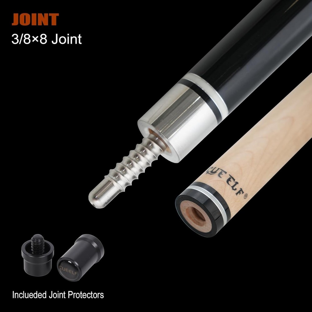 Billiard Pool Cue Low Deflection with Hard Case