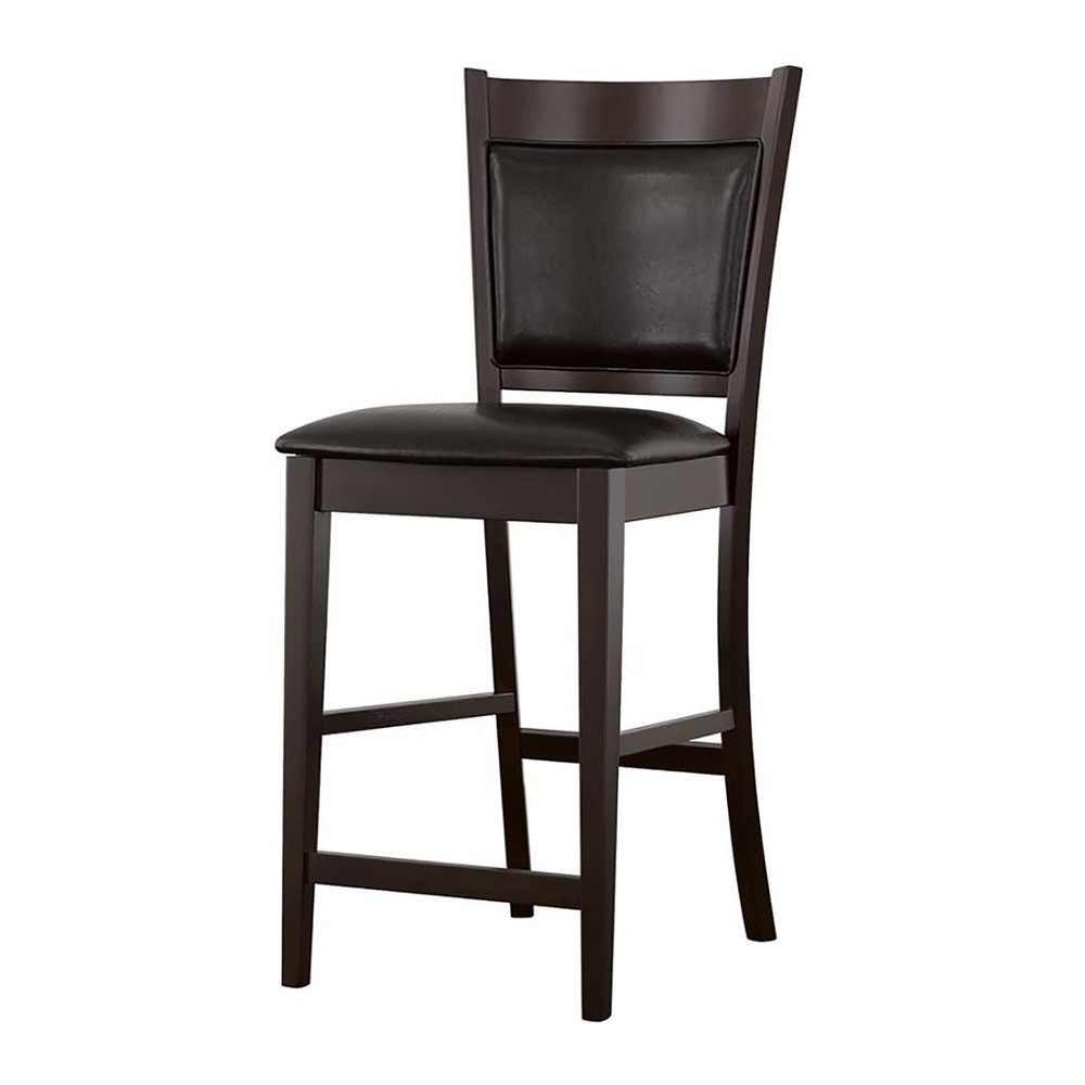 Black and Espresso Upholstered Counter Height Stools