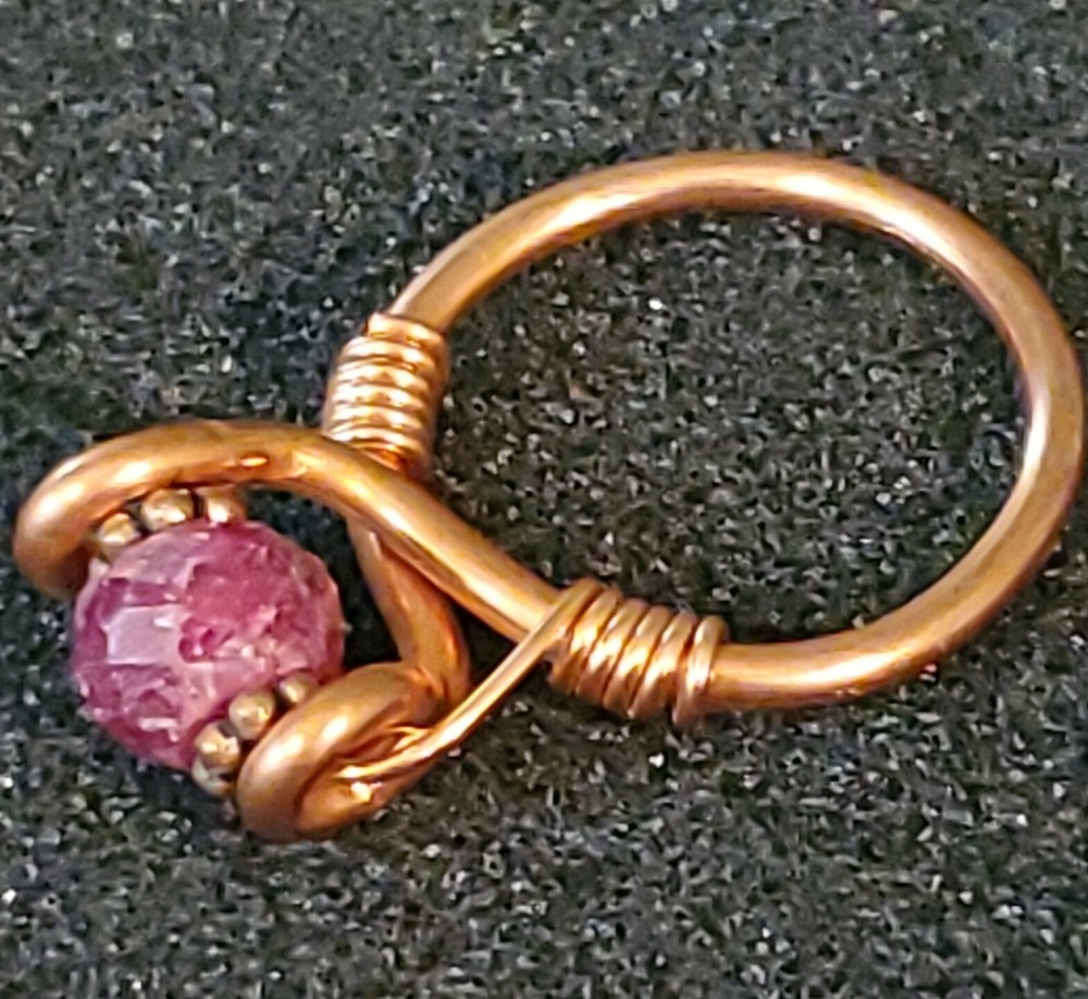 ENERGIZING Ruby and Copper RING size 8.5 elegant HANDCRAFTED UNIQUE Paleo style
