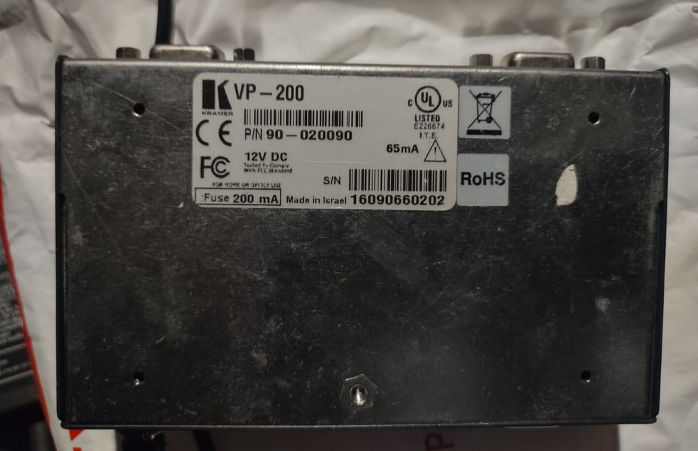 Kramer Tools VP-200K High Resolution Audio Distribution Amplifier W/Power Supply