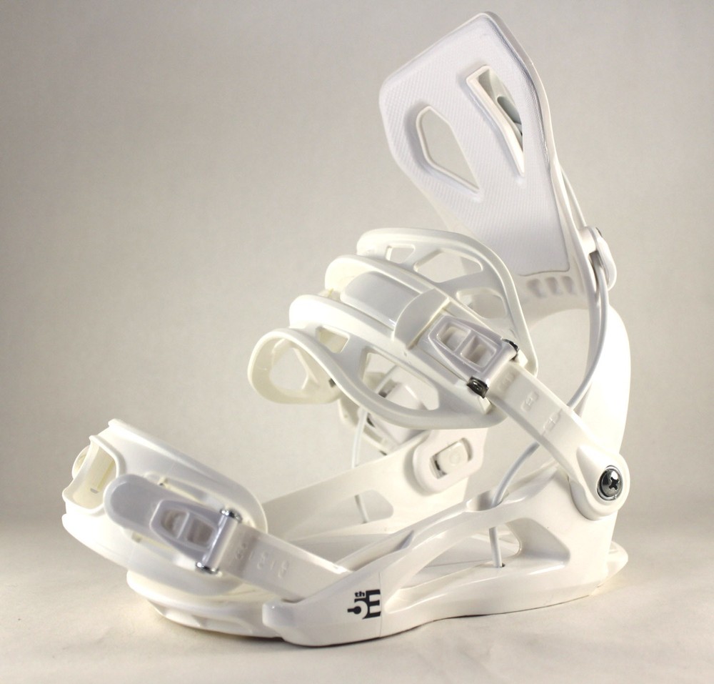 5th Element Flash Snowboard Bindings Unisex Small White (US 4-6) Easy Entry