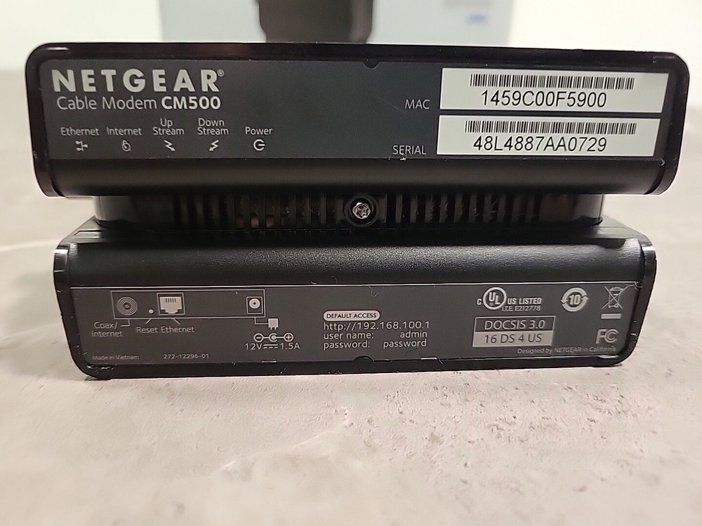 Netgear CM500 High Speed Cable Modem DOCSIS 3.0