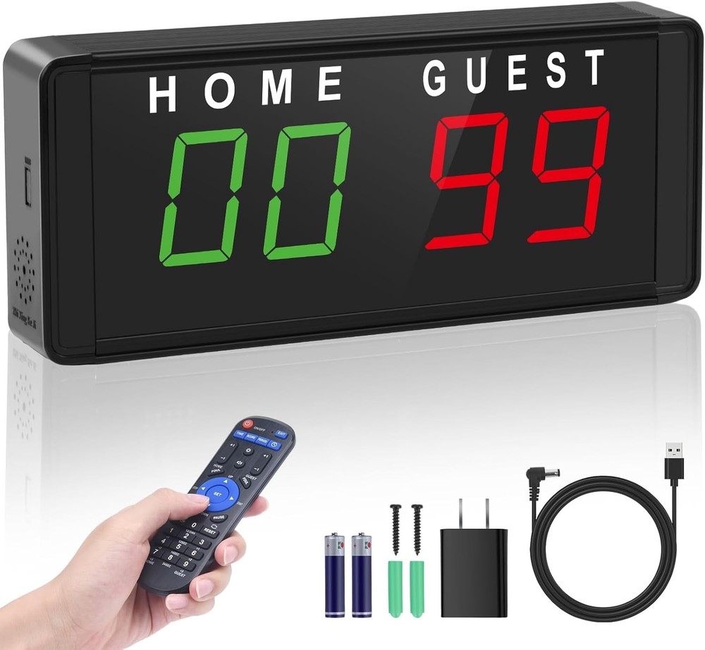 Samshow LED Electronic Scoreboard Digital Score Keeper with Remote & Tripod, Bas