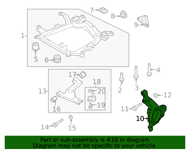 Genuine GM Passenger Side Steering Knuckle 13156038
