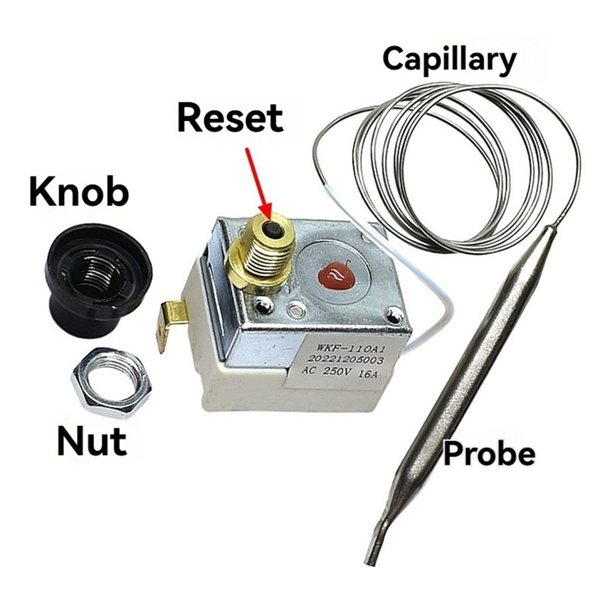 Electric Oven and Deep Fryer Temperature Limiter Protector 240°C Manual Switch