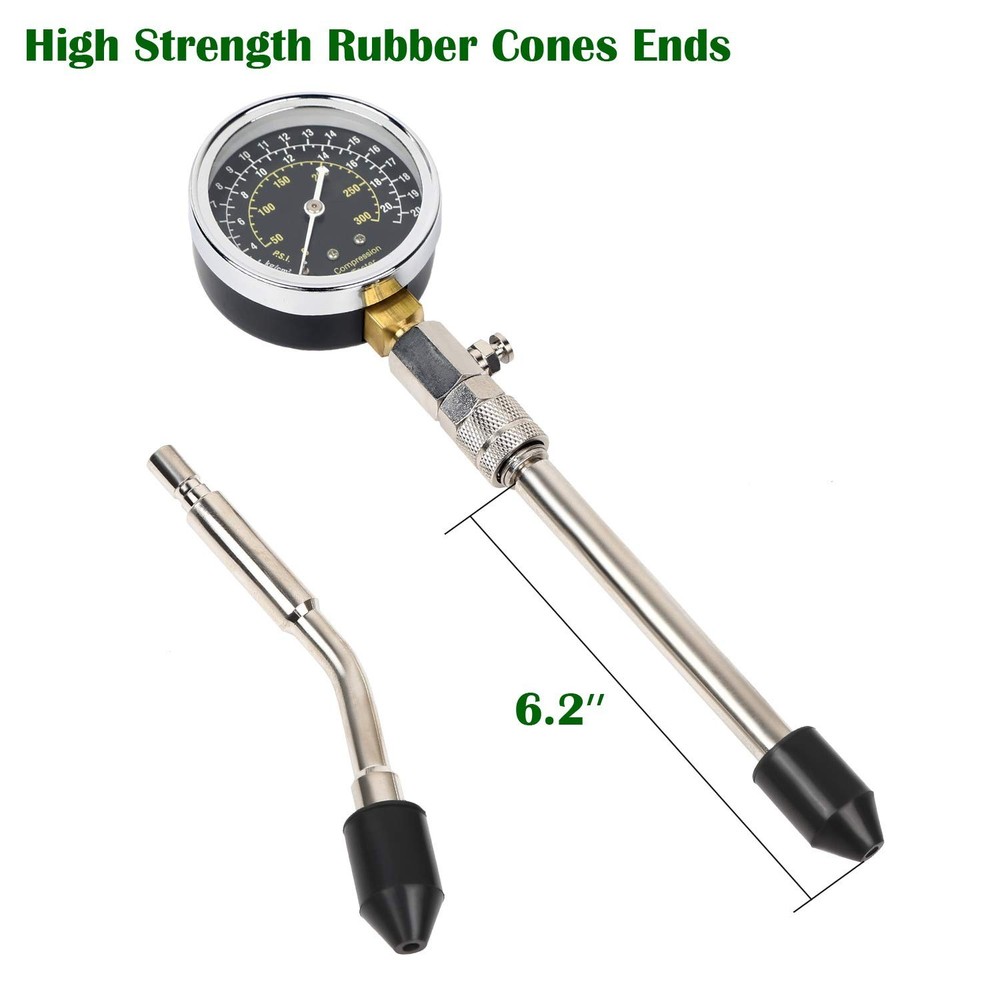 Professional 8-Piece Engine Compression Testing Kit with Triple Range Gauge