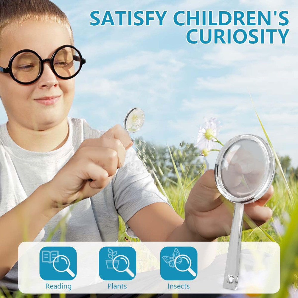 20 Pack Mini Plastic Handheld Magnifying Glasses 5X Magnifier for Reading