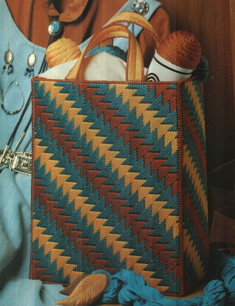 INDIAN SUMMER TOTE BAG PLASTIC CANVAS PATTERN INSTRUCTIONS
