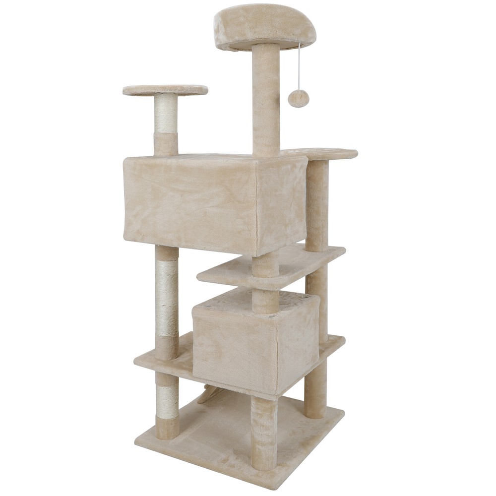 Multi-level Scratching Board 52" Cat Tree Tower for Multiple Cats W/Sisal Posts