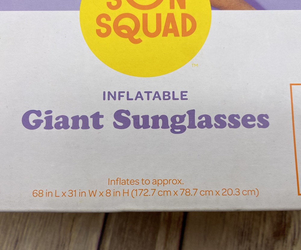 Sun Squad Inflatable Giant Sunglasses Pool Float 5 Ft 8 in Long