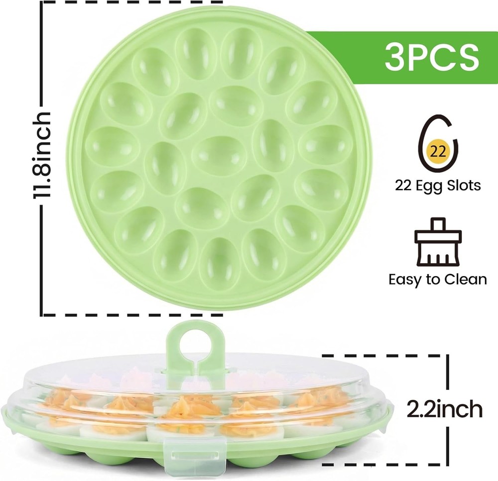 Deviled Egg Carrier Tray with Lid 66 Slots