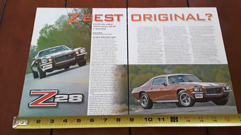 1970 1/2 CAMARO Z28 RS  ORIGINAL 2006 ARTICLE