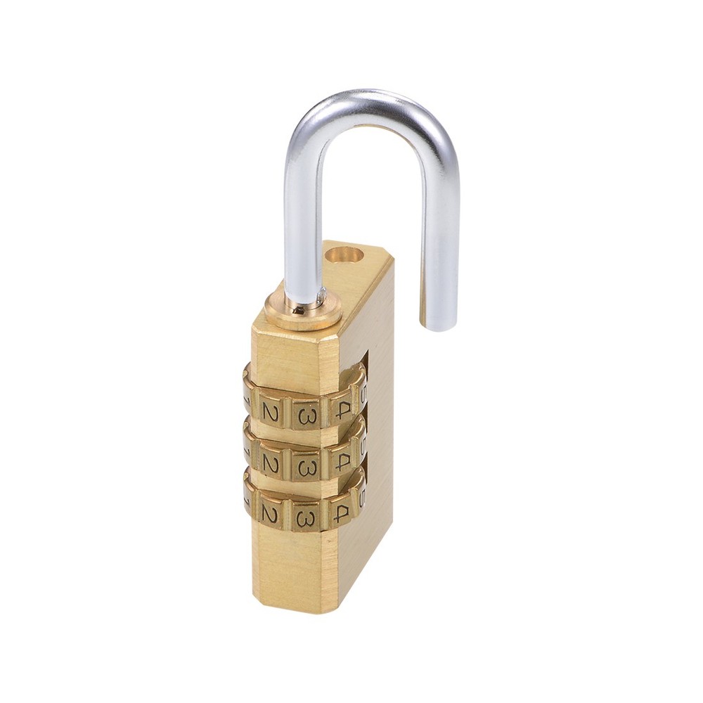 3-Digit Combination Padlock Brass Locks 5mm Shackle Diameter