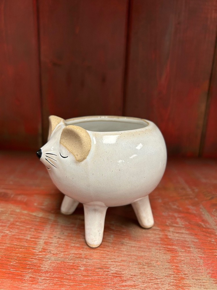 Small Ceramic Planter in Mouse Shape 29927