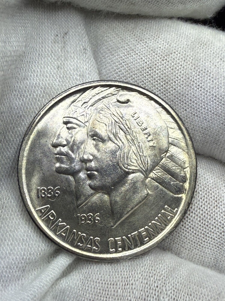 1937-D Arkansas Commemorative Half Dollar, Solid Gem BU++ I34