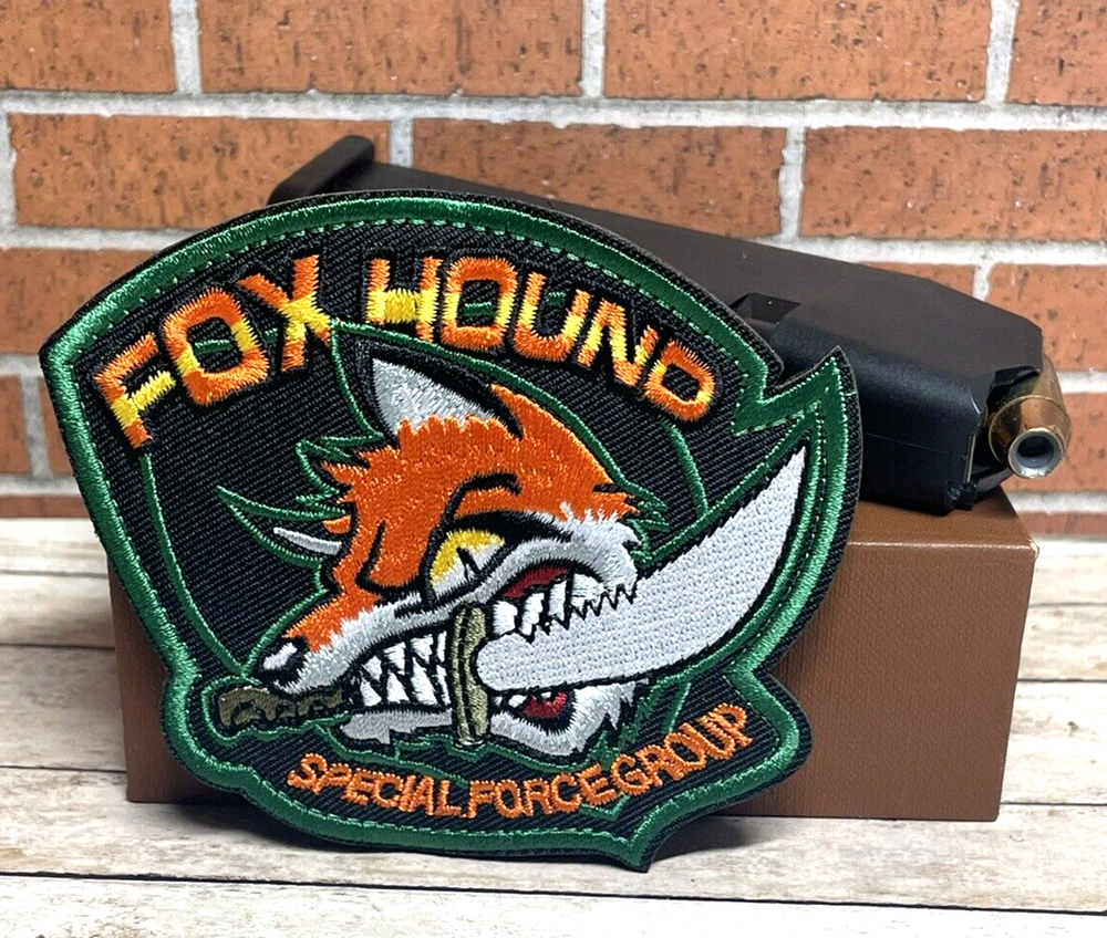 Metal Gear Solid Fox Patch, Hook Loop Embroidered Tactical Morale FoxHound Patch
