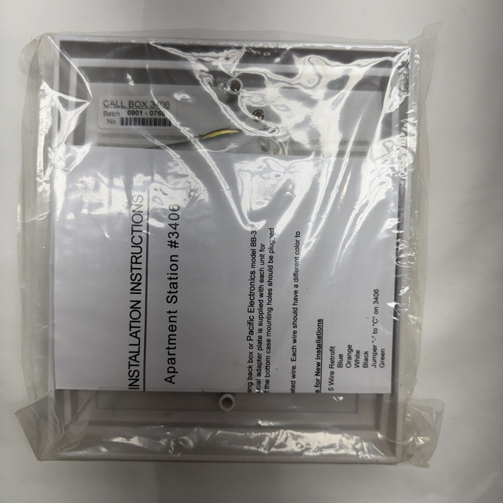 Pacific Apartment Intercom Station 3406 universal replacement 5/6 wired system