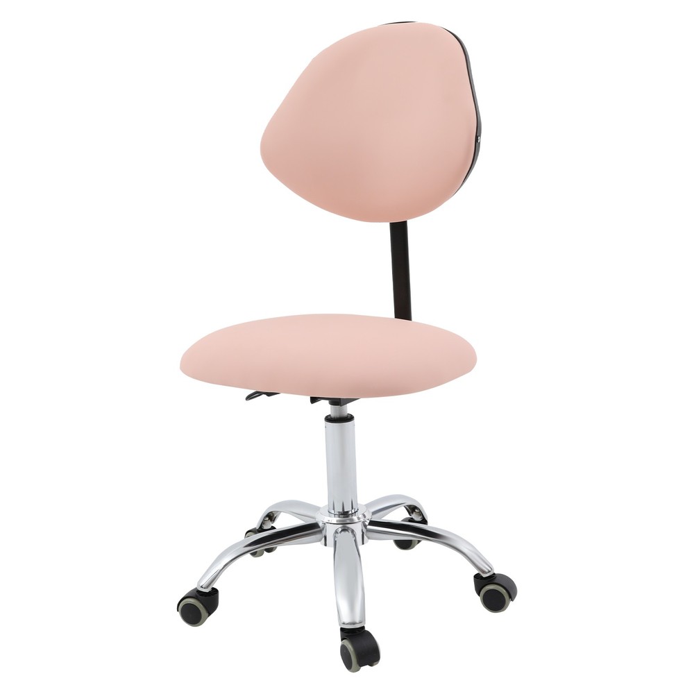 Adjustable Saddle Swivel Chair Ergonomic Rolling Stool w/ Backrest for Office