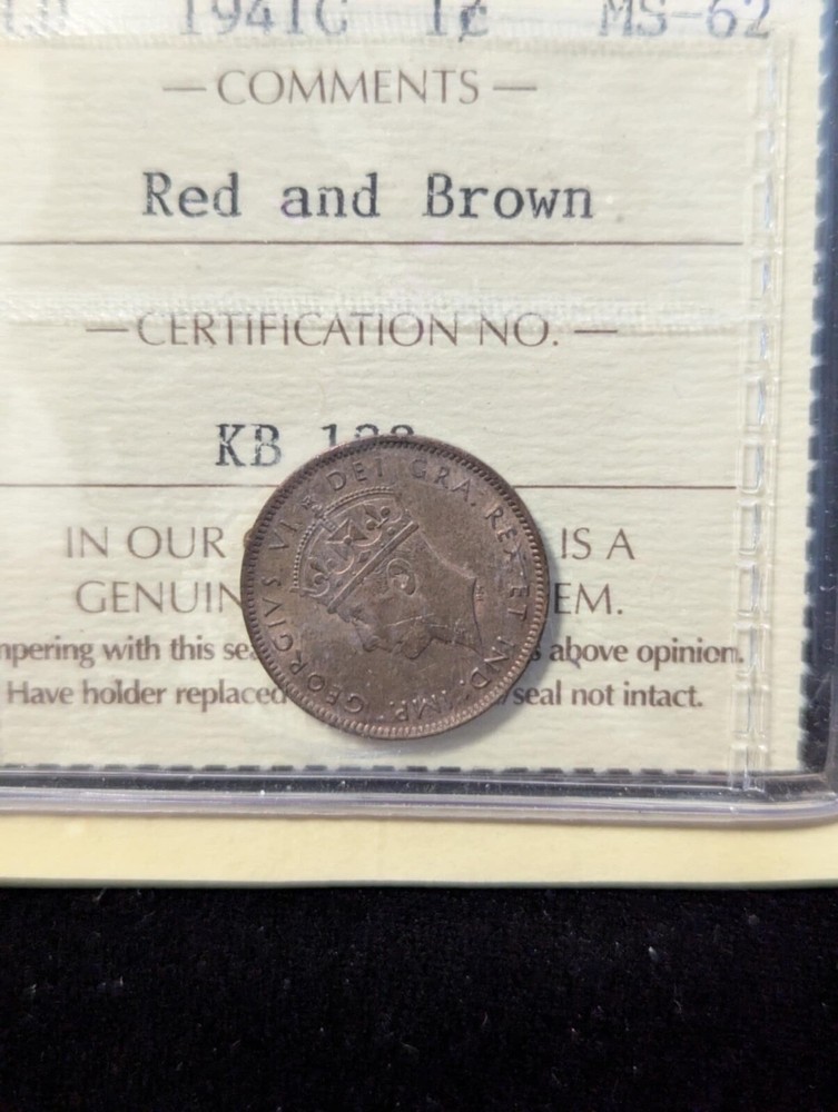 1941c ICCS Graded Newfoundland, Small One Cent, **MS-62** KB 192