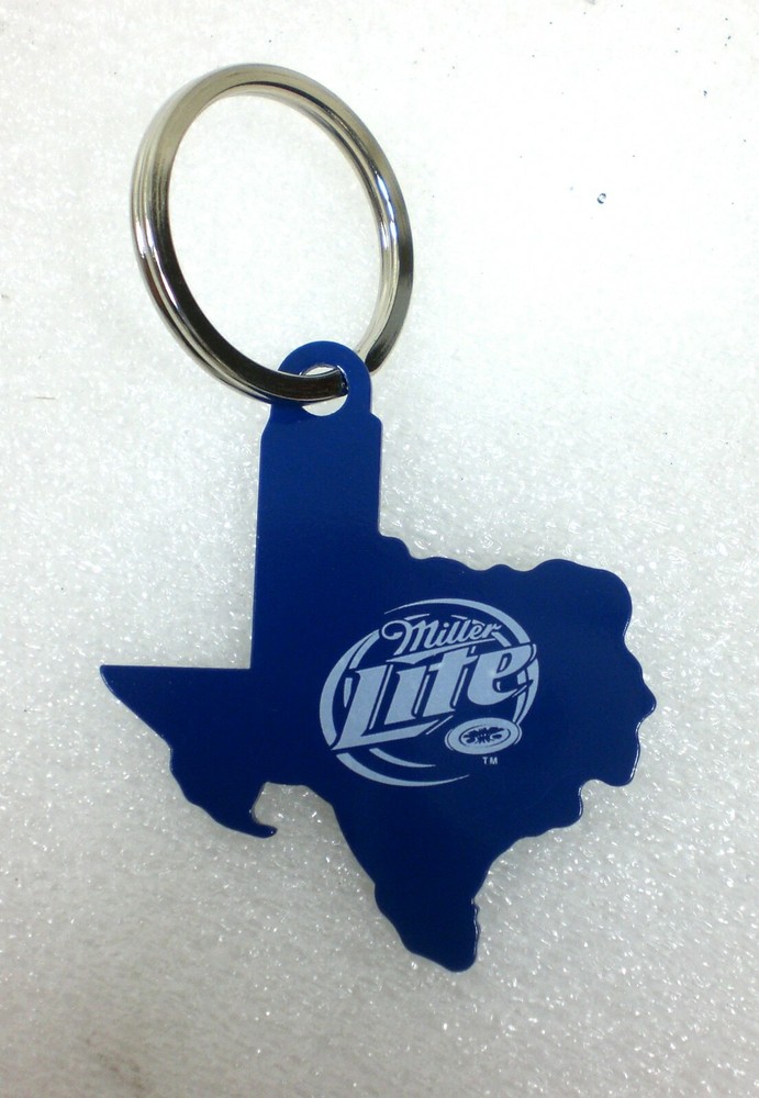 Miller Lite Texas Shaped Keychain Bottle Opener