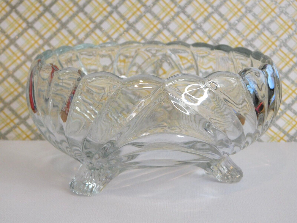 Cambridge Krystdshell Clear Glass Candy Dish 6" - 3 Footed