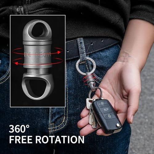 Quick Release Keychain with 2 Key Rings Titanium, Detachable Pull Apart Matte