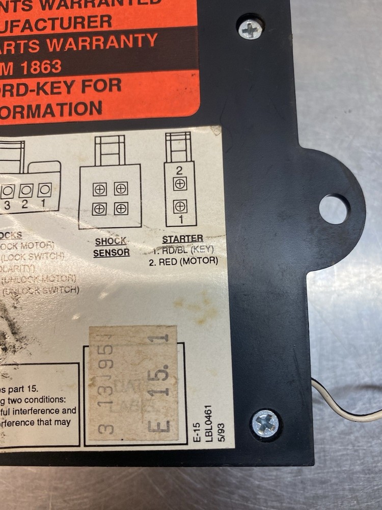 Ford Vehicle Security System Not tested