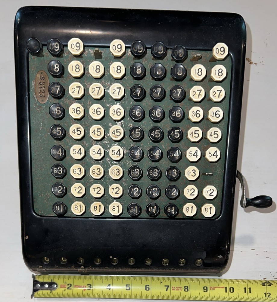 Antique Burroughs Class 5 10 Column Key Driven Calculator Adding Machine Decor