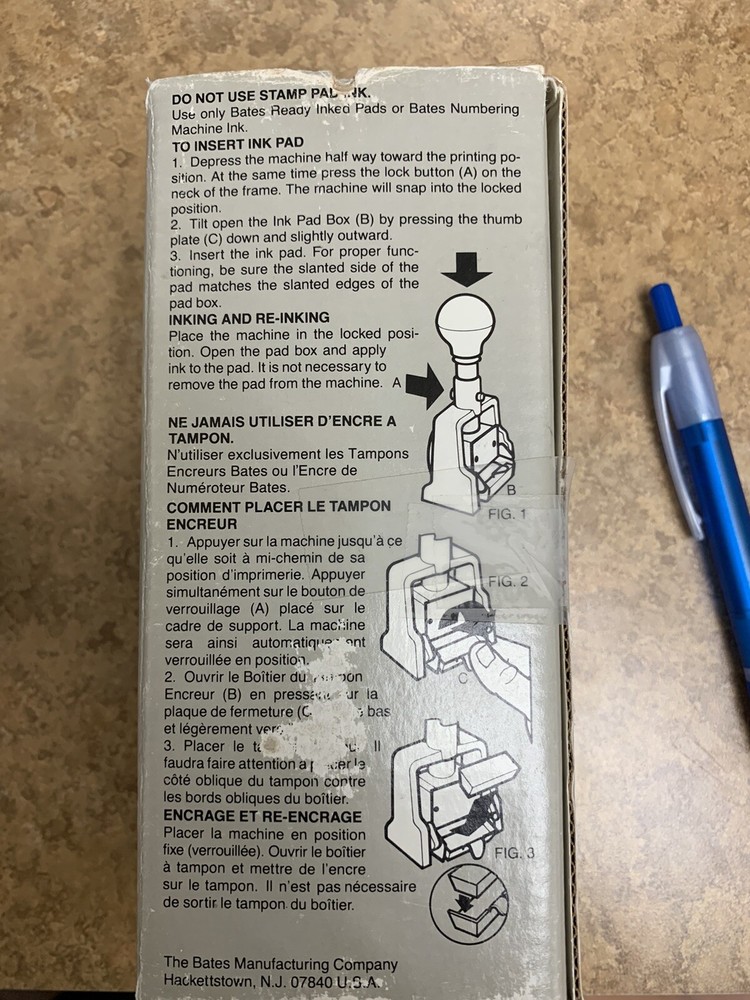 GBC Bates Numbering Machine 6EMULT-DC with box and instructions
