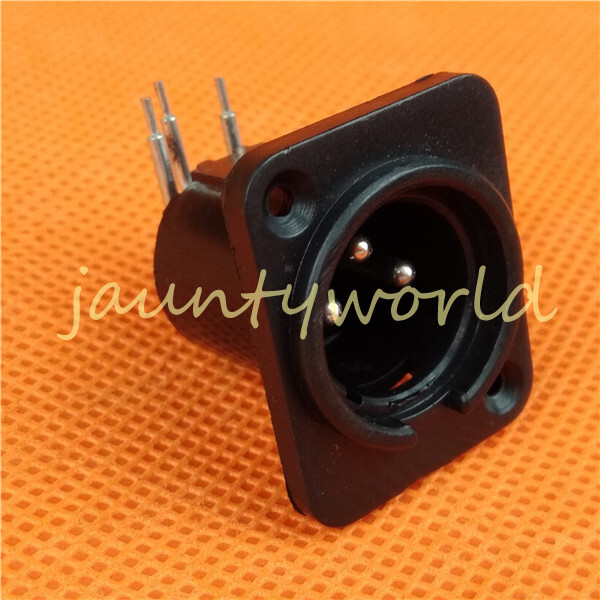 1PCS XLR 3 Pin Panel Mount Male Chassis Socket Connector