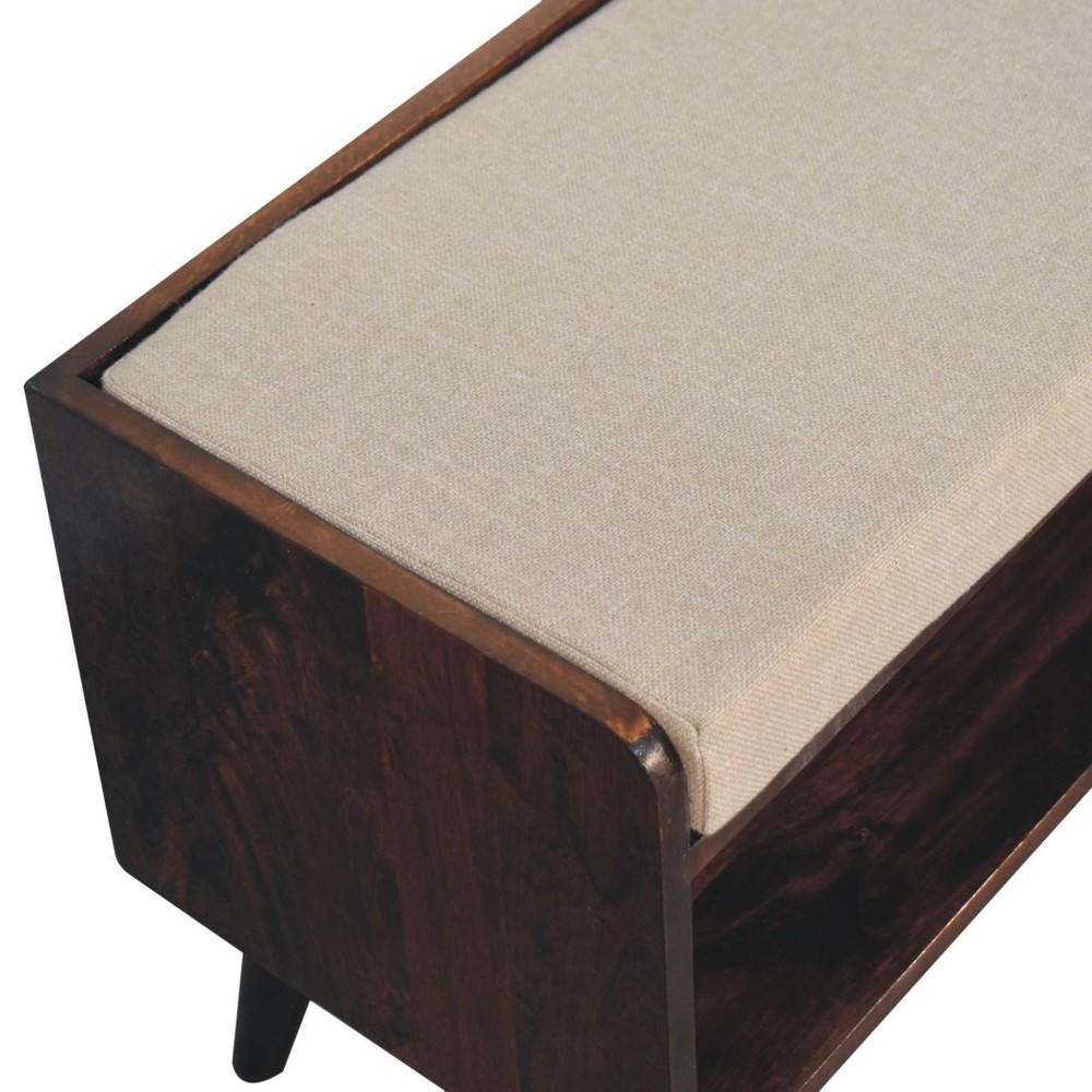 California Walnut Mud Linen Bench