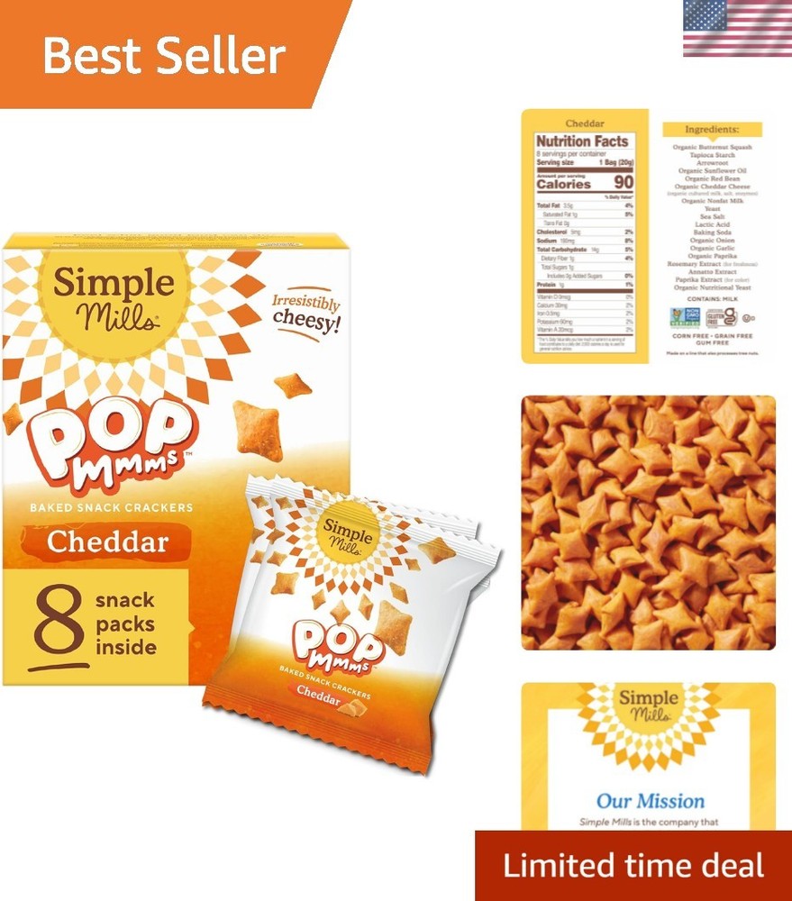 Delicious Cheddar Pop Mmms for Kids - 8 Individually Packed, Nutritious Snack